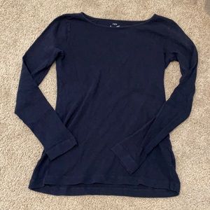 J Crew Navy Long Sleeve Top
